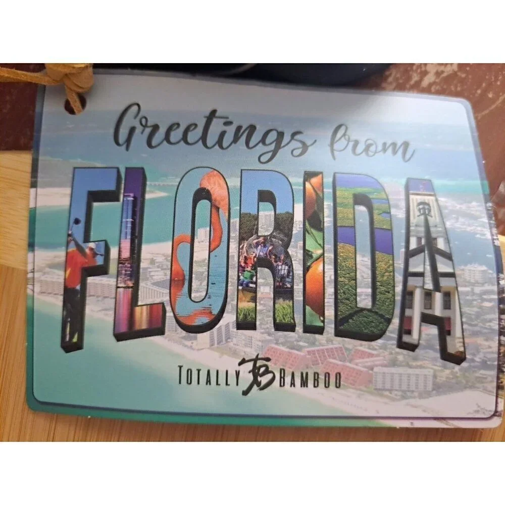 Totally Bamboo Florida Map Laser-Etched Wood Cutting & Serving Board